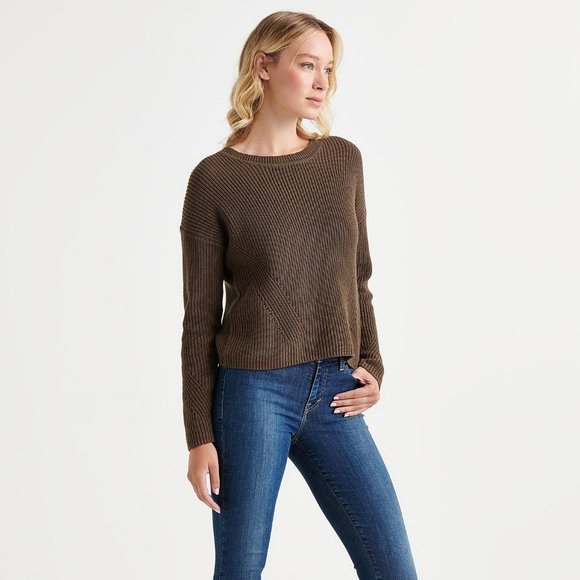 Lucky Brand Brown Back Lace Pullover Sweater Size XL - Picture 1 of 6
